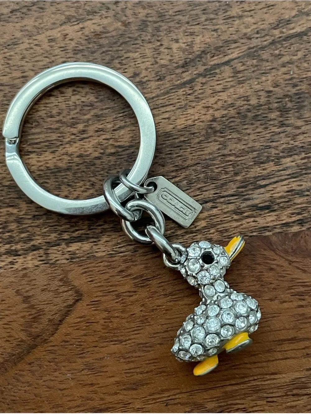 LS 🔥 Coach Swarovski crystal embossed tiny duck bag charm